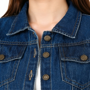 Women's <b>Denim</b> <b>Jacket</b> Modern Fashion Casual Style Everyday Comfort <b>Cropped</b> Fit Durable Stitching Custom Made <b>Denim</b> <b>Jacket</b> - Product Image 5