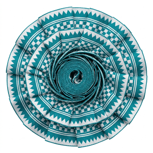 Ruban Jacquard Festif Teal Argenté 31mm de Neelkamal Industries, Ruban Décoratif Tissé pour Artisanat DIY, Nœuds et Décoration Intérieure - Product Image 4