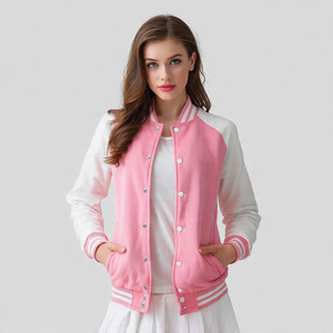 Blousons Bomber Personnalisés Style Baseball pour Femmes, Vestes Universitaires Varsity, Blousons Varsity à Col Rond Vides pour Femmes - Product Image 5