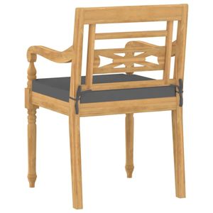 Ensemble de 6 chaises de jardin en teck et gris, meubles de jardin élégants pour la vie en plein air - Product Image 6