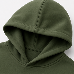 Sudadera Unisex Verde Oscuro, Color Sólido, Algodón French Terry, Diseño Casual, Bolsillo Frontal, Transpirable, Ecológica, Otoño, Invierno, Primavera - Product Image 4