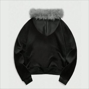 Sweat à capuche épais en molleton pour homme, coupe oversize à épaules tombantes, avec logo personnalisé brodé, en coton uni, style streetwear décontracté, fermeture éclair, collection automne - Product Image 2