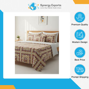 Disponible en stock, juego de sábanas de poliéster estampado de 4 piezas, estilo lujoso de primera calidad, de un fabricante indio de renombre. - Product Image 4