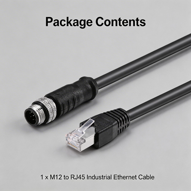 M12 to RJ45 Industrial Ethernet Cable a Code D Code X Code IP67 Shielded for Automation