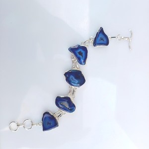Joyería Artesanal de Plata de Ley con Druzy Azul de Lujo, Ajustable, con Piedras Preciosas, para Mujer, Regalo Elegante de Alta Calidad - Product Image 2