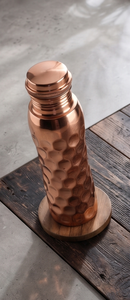 Bouteille d'eau en cuivre pur à facettes brillantes, anti-fuite, pour la pratique de la yoga et de la fitness ayurvédique, récipient à boisson en métal de luxe - Product Image 5