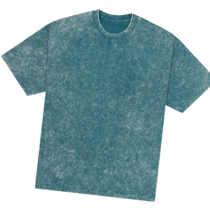T-shirt Homme Oversize Col Rond Manches Courtes 100% Coton Délavé à l'Acide Uni 220g Streetwear Personnalisable avec Logo Avant OEM - Product Image 2