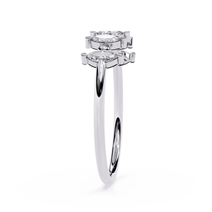 Bague de fiançailles en platine avec diamant taille marquise, classique pour femme, diamants naturels certifiés GIA - Product Image 3