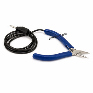 Pince à bec effilé avec mise à la terre – Pince de soudage pour bijoux permanents en acier inoxydable avec câble de mise à la terre - Product Image 1