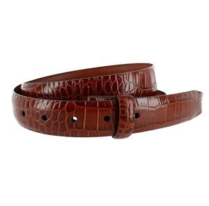 Ceinture élégante et robuste pour homme, boucle en acier vintage, boucle à ardillon, haute qualité, motif crocodile brun, robuste pour l'homme moderne - Product Image 1