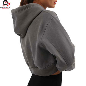 Sweat-shirts courts pour femmes, design tendance, fabriqués en coton doux, coupe décontractée, pour un style streetwear décontracté et un confort quotidien. - Product Image 4
