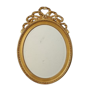 Espejo de pared ovalado de estilo moderno al por mayor, espejo decorativo con marco de resina con acabado dorado antiguo vintage y lazo para decoración del hogar. - Product Image 4