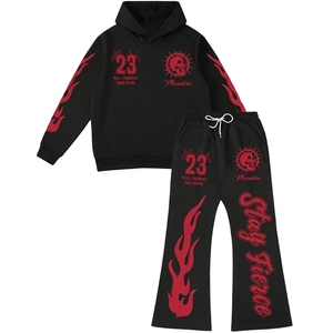 Conjunto de Sudadera y Pantalones Deportivos Personalizados Unisex de Forro Polar Térmico para Invierno, Estilo Urbano, con Logotipo Personalizado, Pantalones Acampanados y Sudadera con Capucha, Transpirable - Product Image 5