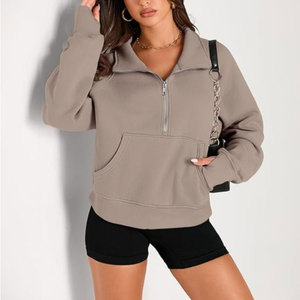 Sweat-shirt de sport pour femme Wearpex, demi-zip, manches longues, pull en polaire, sweat à capuche quart-zip, broderie, badge, séchage rapide - Product Image 4
