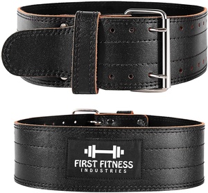 Fitness sur mesure réglable dynamophilie haltérophilie cuir Gym Fitness noir ceintures en cuir véritable - Product Image 1