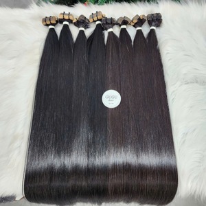 Extensiones de cabello con clip, lisas, color natural, cabello vietnamita súper virgen a granel, extensiones de cabello para venta al por mayor - Product Image 1