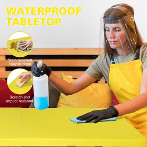 4ft tavolo pieghevole portatile Indoor & Outdoor con capacità di peso massimo di 135KG giallo tavolo pieghevole per il campeggio - Product Image 4