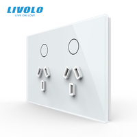 Enchufes Dobles Livolo de 119*78mm, Estándar AU 10A, Certificación SAA para Carga de Móviles y Electrónicos de Uso Diario en Australia y Nueva Zelanda