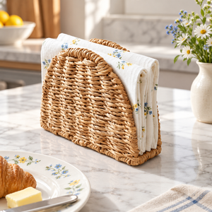 Paniers de rangement en jonc de mer tressé personnalisables et écologiques avec design arqué pour la table à manger et l'organisation de la cuisine – Vente en gros - Product Image 5