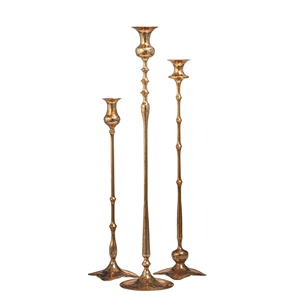 Modern Art Deco Gold Arch Candlestick Hand-Textured Triple Pillar Stand Elegant <b>Tabletop</b> Centerpiece for Festive Holiday Decor - Product Image 3