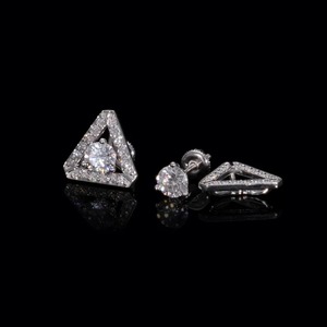 Boucles d'oreilles pendantes Hip Hop en argent sterling 925 avec moissanite blanche et perle d'eau douce pour bijoux de mode - Product Image 1
