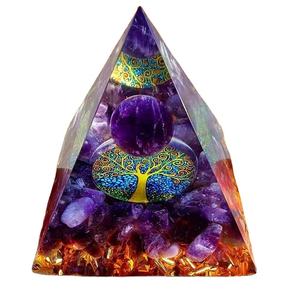 Pyramide d'orgonite de haute qualité en gros, symbole d'amour, énergie, orgonite, pierre précieuse d'agate, guérison, pyramide d'orgonite, cadeau pour petite amie - Product Image 2