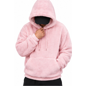 <b>Men</b> Women Warm <b>Sherpa</b> <b>Fleece</b> Hoodie Wholesale Soft Plush Winter Pullover Sweatshirt Custom Logo Print Eco-Friendly Pocket - Product Image 2