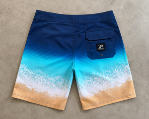 <b>Men's</b> Ocean Beach Board Shorts Quick Dry Surf Swim <b>Trunks</b> Sea Wave Print 100% Cotton Polyester High Quality Drawstring Closure - Product Image 5
