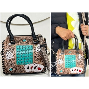 Bolso de Mano Pequeño de Cuero Repujado Estilo Western para Mujer, Bolso de Hombro de Diseño de Lujo, Bolso Tipo Barril, Mini Bolso de Viaje Premium - Product Image 1