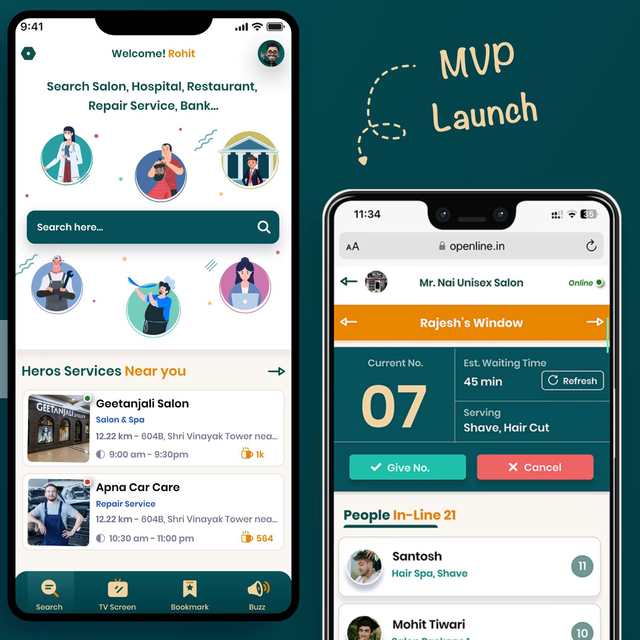 RoyalCraft Enterprise Hybrid Queue Management Mobile App Multi-OS Token Booking Real-Time Queue Tracking Stock