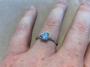 Authentic Round Cut Moissanite Solitaire Wedding <b>Ring</b> 10K White <b>Gold</b> Fine Engagement Anniversary Party Charms Jewelry - Product Image 2