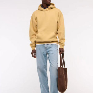 Sweat à capuche en coton personnalisé pour homme, streetwear, jaune moutarde, pull-over, fabricant OEM, usine de Sialkot, sweat à capuche décontracté surdimensionné - Product Image 2