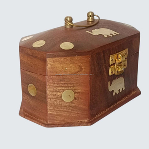 Handcrafted Durable Wooden Rectangular Jewelry <b>Box</b> Engraved Velvet Lining Buckle Closure Keepsake <b>Storage</b> for Gifts Accessories - Product Image 2