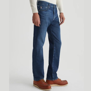 กางเกงยีนส์ทรงตรงเอวกลาง รุ่นใหม่ OEM ODM แฟชั่นสำหรับผู้ชาย ผ้าเดนิมยืด ใส่สบาย ระบายอากาศได้ดี ผลิตจากผ้าฝ้าย 100% เหมาะสำหรับฤดูร้อนและฤดูใบไม้ร่วง - Product Image 4