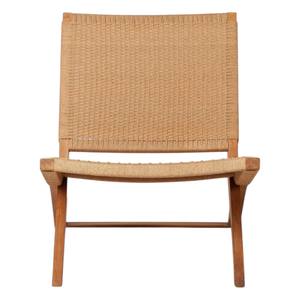 Fauteuil de relaxation Lawit artisanal haut de gamme, construction en teck de qualité supérieure, tressage en rotin écologique, fauteuil lounge à profil bas - Product Image 5