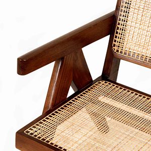 Sofá de Ratán de 4 Plazas para Exteriores, Estilo Pierre Jeanneret, con Patas en V, de Madera Maciza, Duradero, de Mediados de Siglo, Moderno, Venta al por Mayor - Product Image 4