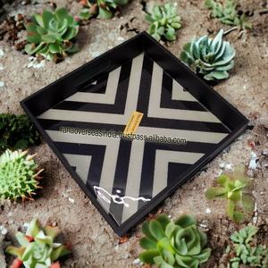 ถาดไม้สำหรับเสิร์ฟอาหารถาดเสิร์ฟอาหารทรงสี่เหลี่ยมมีหูจับพิมพ์ลาย MDF โลโก้ตามสั่งแบบหรูหราเป็นมิตรต่อสิ่งแวดล้อม - Product Image 3