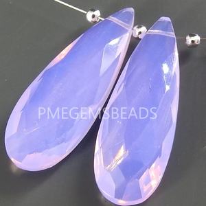 ต่างหูทรงหยดน้ำยาวทำมือจากคริสตัลควอตซ์สีฟ้าลาเวนเดอร์ ขนาด 30x10 มม. ลูกปัดแก้วคริสตัลแบบหลวมสำหรับทำเครื่องประดับโดยผู้ผลิตอื่น - Product Image 1