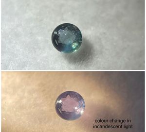 Alexandrite, pierre naturelle facettée de taille ronde, changeant de couleur. - Product Image 5