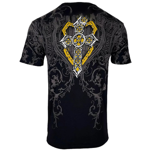 T-shirt à col rond pour homme, coupe classique, tricoté uni, 100 % polyester, séchage rapide, anti-boulochage, respirant, infroissable, effet lavé - Product Image 3
