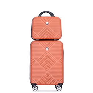 Set bagagli leggeri in ABS 2 pezzi con ruote Spinner (20/14) valigia arancione scuro - Product Image 3