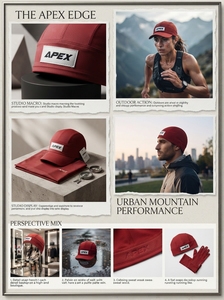 Bonnets en tricot thermique personnalisés avec logo, en tissu extensible rouge, pour l'hiver, unisexes, pour le sport - Product Image 3