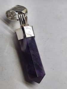 Collar con colgante de punto de lápiz de amatista natural, colgante de cristal de piedras preciosas de ágata, joyería de piedra hecha a mano, compra de ágata Aameena - Product Image 3