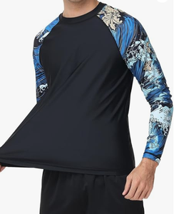 Camiseta de Natación para Hombre, Protección UPF 50+, Manga Larga, Secado Rápido, Transpirable, Compresión, Corte Holgado, Protección UV para Pesca - Product Image 3