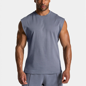 Débardeur Homme Personnalisé Oversize en Polyester Coton, Col Rond Sans Manches, Coupe Ample, Style Décontracté Streetwear, Vêtement de Loisirs pour Hommes - Product Image 1
