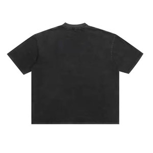 Camiseta Negra de Corte Regular para Hombre, con Detalle Rosa en la Parte Delantera, Manga Corta, Cuello Redondo, Transpirable, Estilo Urbano, de Algodón Jersey Ecológico - Product Image 2
