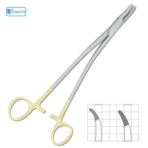 Porte-aiguilles chirurgicaux en acier inoxydable Stratte à pointe émoussée TC, prise en main sécurisée, certifiés CE ISO Classe I - Product Image 1