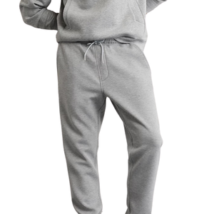 Men <b>Light</b> Grey Fleece Jogger Sweatpants Drawstring Elastic Waist Relaxed Fit Casual Winter <b>Trousers</b> with Pockets - Product Image 1
