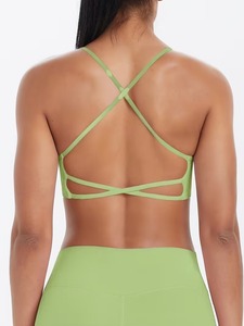 <b>Open</b> Back Gym Wear Ladies <b>Bra</b> Underwear Double Cross Strap Exercise Clothing Athleisure <b>Bra</b> Top Private Label Gear - Product Image 4