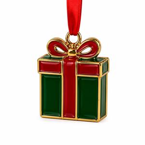 Adorno Navideño Clásico de Lavie Creations, Ecológico, con Acabado Brillante, en Rojo, Verde y Dorado, Hecho a Mano en Metal, para Uso en Interiores, Colgante - Product Image 1